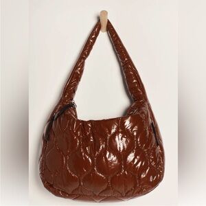 FP Movement Surplus Shine Quilted Bag in Nutshell Brown $98 Retail NWT